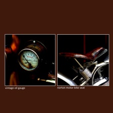 vintage oil gauge / norton motor bike seat